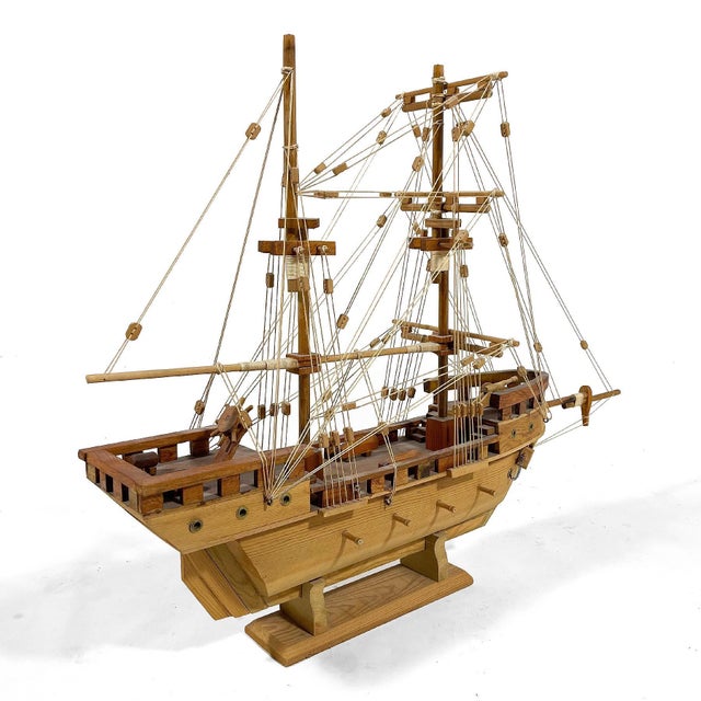 Wooden Model Sailing Ship by J. Romero For Sale - Image 9 of 13