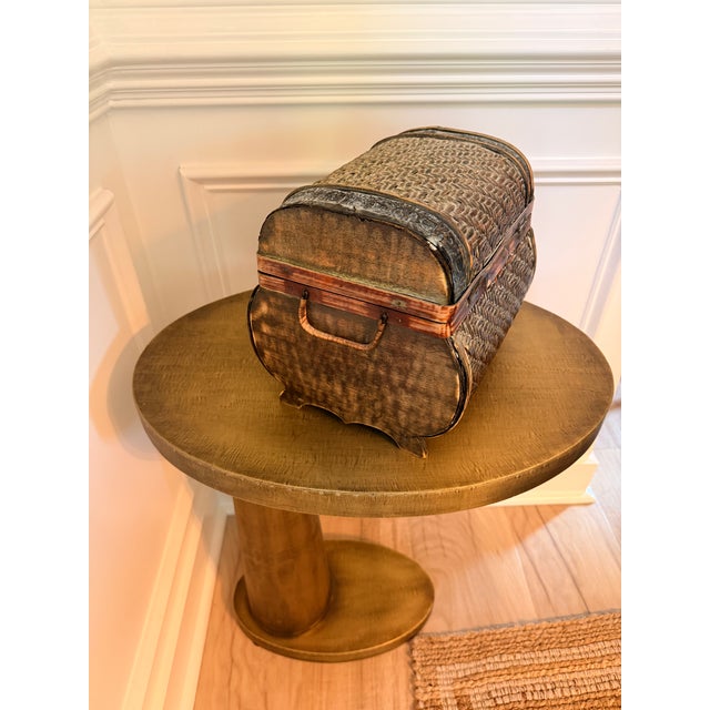 Vintage Asian Woven Bamboo and Wicker Mini Chest With Handle For Sale In Charleston - Image 6 of 8