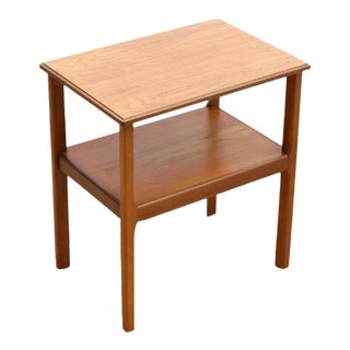 Mid Century Teak Two Tier Side Table For Sale