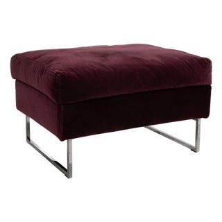 Embrace Stool in Fabric, Chrome, Velour and Velvet in Purple by Brühl For Sale