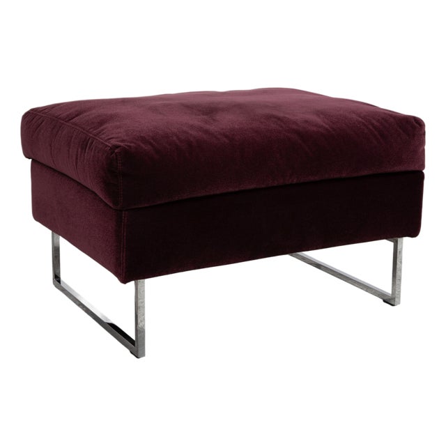 Embrace Stool in Fabric, Chrome, Velour and Velvet in Purple by Brühl For Sale