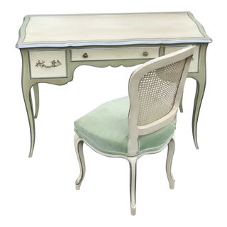 John Widdicomb Mid-Century French Ladies Writing Desk and Chair For Sale