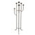 This striking vintage floor candelabra features a sculptural six-arm design crafted from wrought iron with a warm bronze-...
