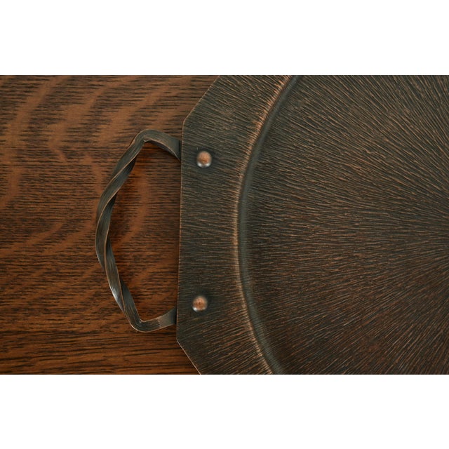Roycroft Style Arts & Crafts Copper Large Handled Tray, Circa 1920s For Sale In South Bend - Image 6 of 11