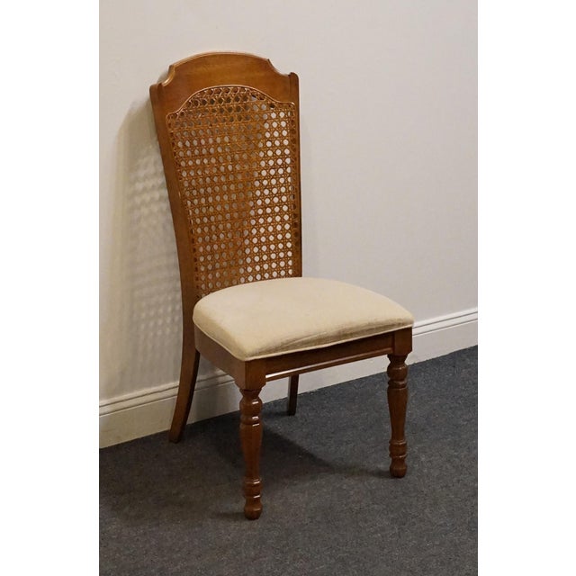 Singer Furniture Solid Golden Oak Mediterranean Cane Back Dining Side Chair 505-07 For Sale - Image 4 of 11
