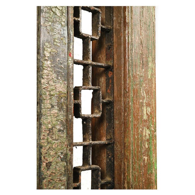 Carved and Patinated Wooden Door and Frame For Sale - Image 3 of 7