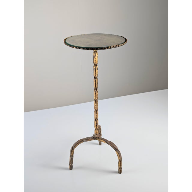Mid-Century Modern Side Table for Drinks in Gilded Wrought Iron and Glass, Spain, 1950s For Sale - Image 12 of 12