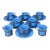 Antique Chinese Export Cornflower Blue Peking Glass Demitasse Service Fourteen Piece Set For Sale