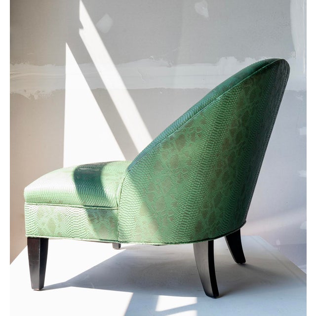 Vintage Round Back Green Upholstered Chair For Sale In Orlando - Image 6 of 13