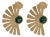 Sterling Silver Gold Plated Jade Gemstone Cleopatra Earrings, A Pair For Sale