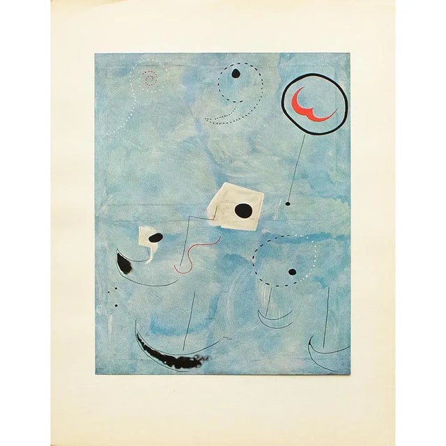 An excellent period offset lithograph, print, of painting "Personnages" (1924) by Joan Miró. Comes from a First Limited...