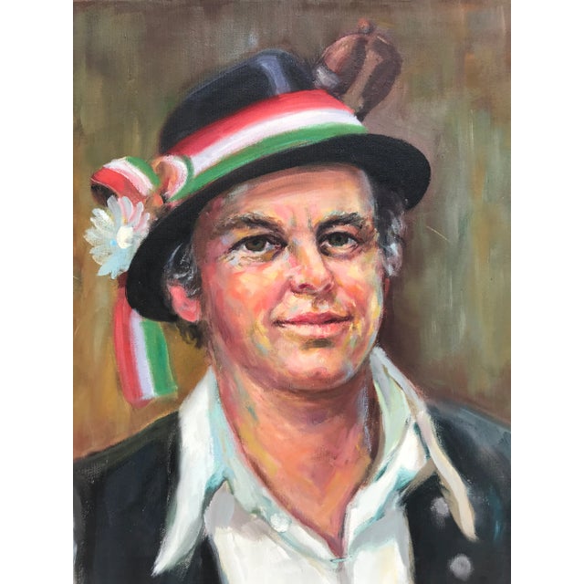 This is a gorgeous, statement piece of art for any space! It is an original oil painting of a violinist wearing...