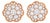 Mid 20th Century 14k Pink Rose Gold Diamond Flower Stud Earrings, Pair For Sale