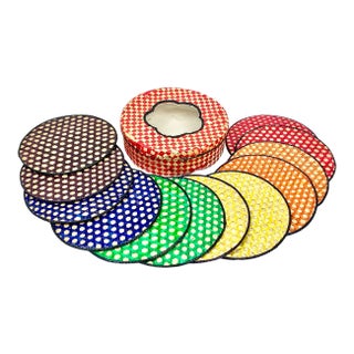 Vintage Raffia Rainbow Trivets-Set of 12 For Sale