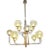 Modern Murano Glass and Brass Globe Chandelier For Sale