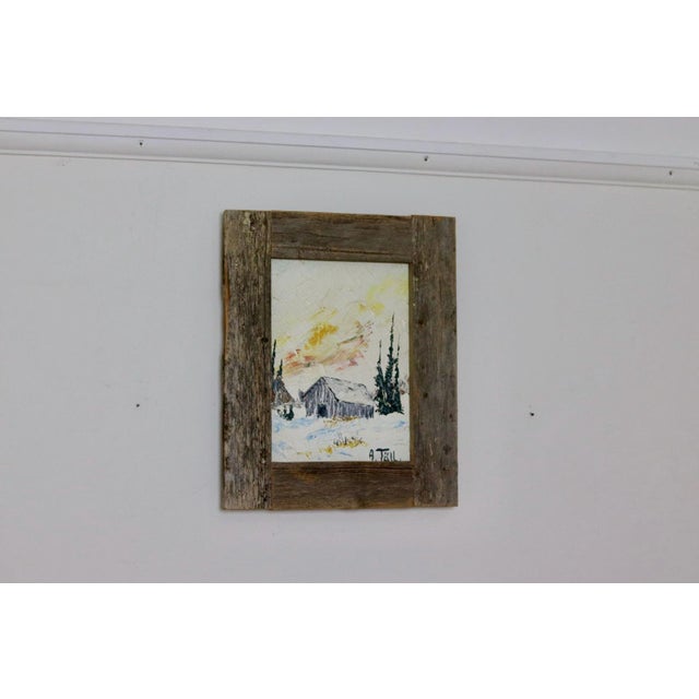 Anselmo, Winter Landscape, 1960s, Oil on Canvas, Framed For Sale - Image 4 of 8