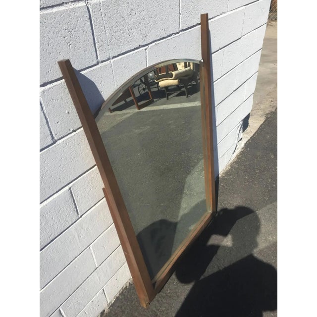 Mid 20th Century Mid Century Modern Walnut Wall Mirror - Vintage Boho Entryway Decor For Sale - Image 5 of 10