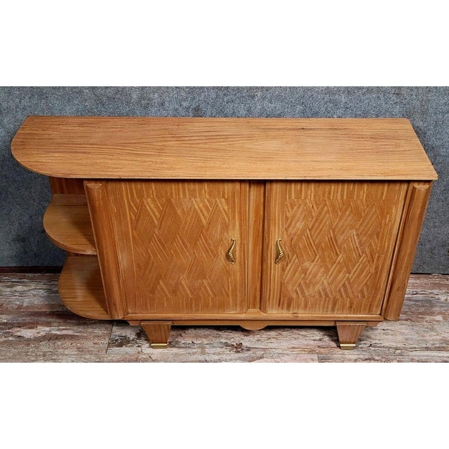 Vintage Art Deco Marquetry Sideboard by Jules Leleu, 1920s For Sale - Image 4 of 8