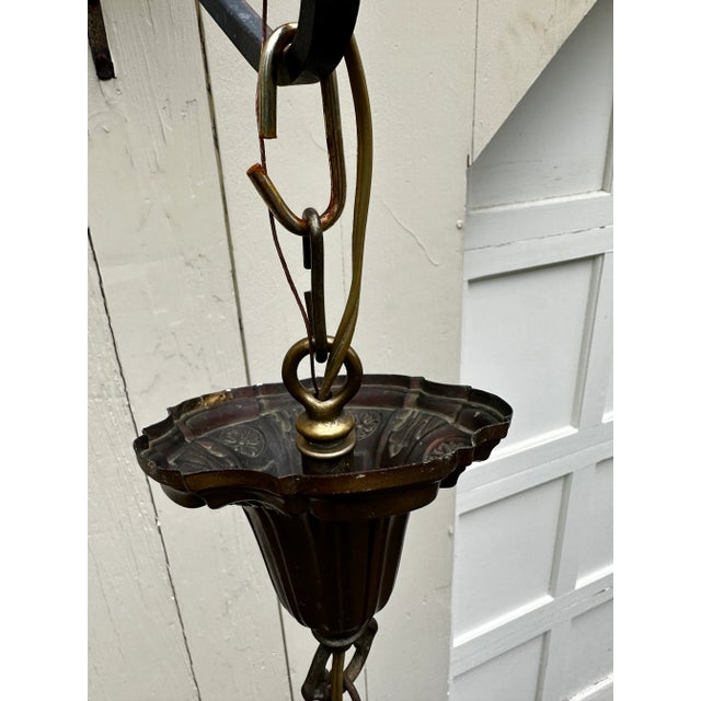 Vintage 1930s Five Arm Brass Deco Fixture For Sale - Image 10 of 12