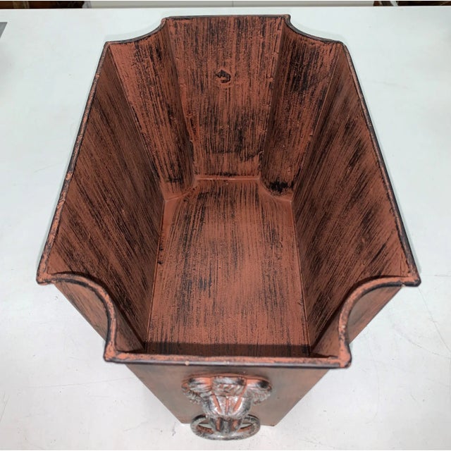 Small Rustic Metal Planter For Sale - Image 4 of 8