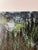 A very nice small oil on canvas painting of a House Barn in North Carolina by Nellie Medford dated 1991. Dramatic black...
