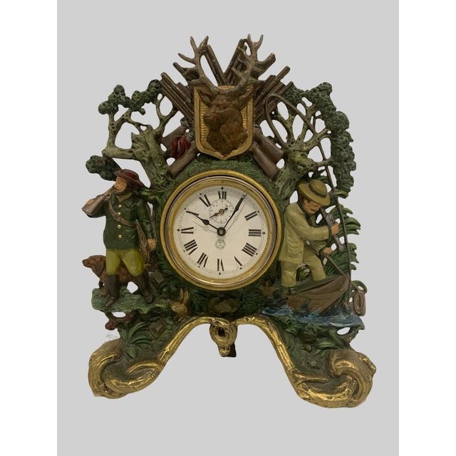 20th Century Polychrome Spelter Clock with Breton Sailor Decoration For Sale - Image 9 of 9