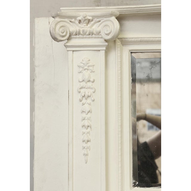 Traditional Antique Federal Wood Mantel With Beveled Mirror For Sale - Image 3 of 11