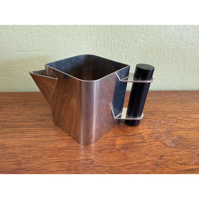 Chrome 1980s Italian Four Piece Tea Set by Massimo Podesta for Montagnani For Sale - Image 8 of 14