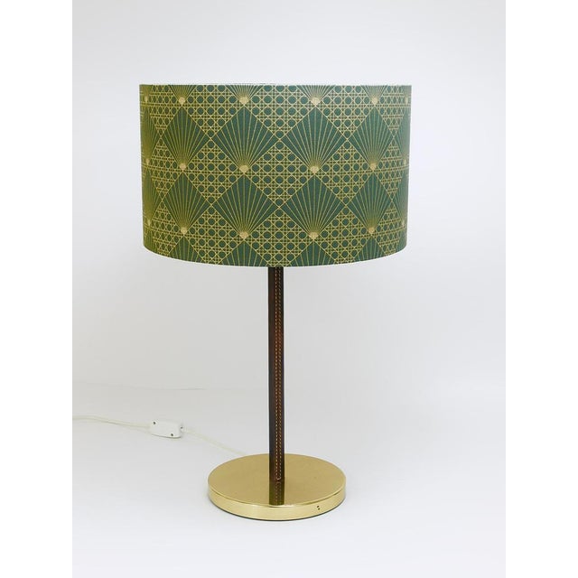 Mid-Century Brass & Leather Table Lamps attributed to J. T. Kalmar for Kalmar, Austria, 1960s, Set of 2 For Sale - Image 10 of 18
