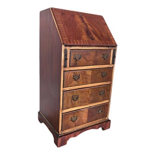 Antique Mahogany & Oak Fall-Front Writing Bureau For Sale