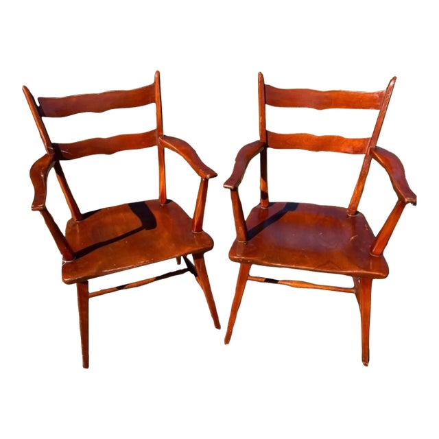 1940s Vintage Cushman Colonia Ladder Back Chairs - a Pair