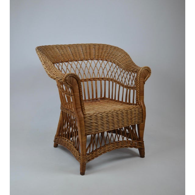 20th Century Wicker Armchairs with Rolled Arms, 1920, Set of 2 For Sale - Image 11 of 18