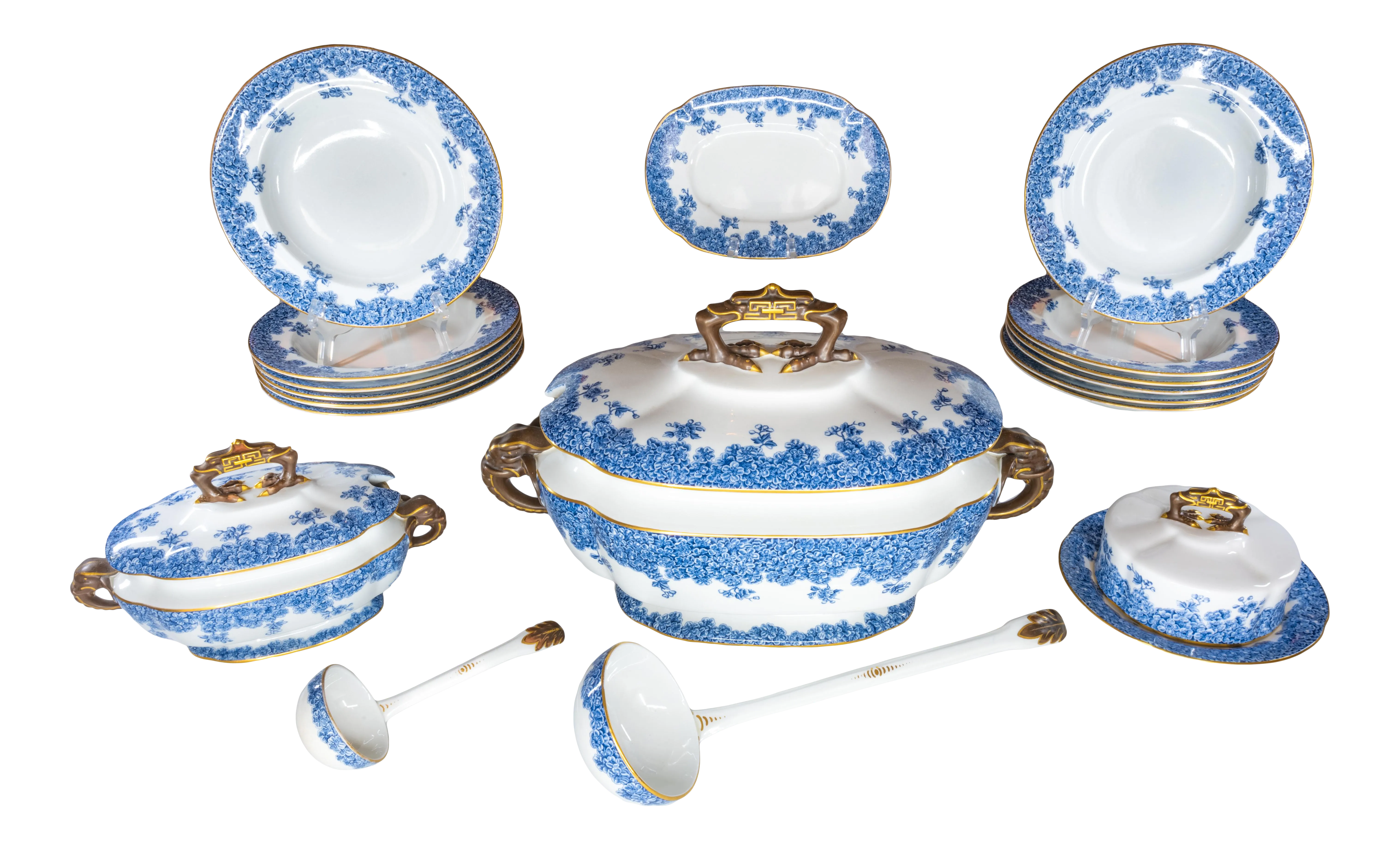 Antique 1888 Royal Worcester Vitreous Porcelain Dinnerware Set