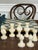 Metal Chinese Stone Chess Set on Brass Framed and Footed Board in Blue and White, 1960s For Sale - Image 7 of 15