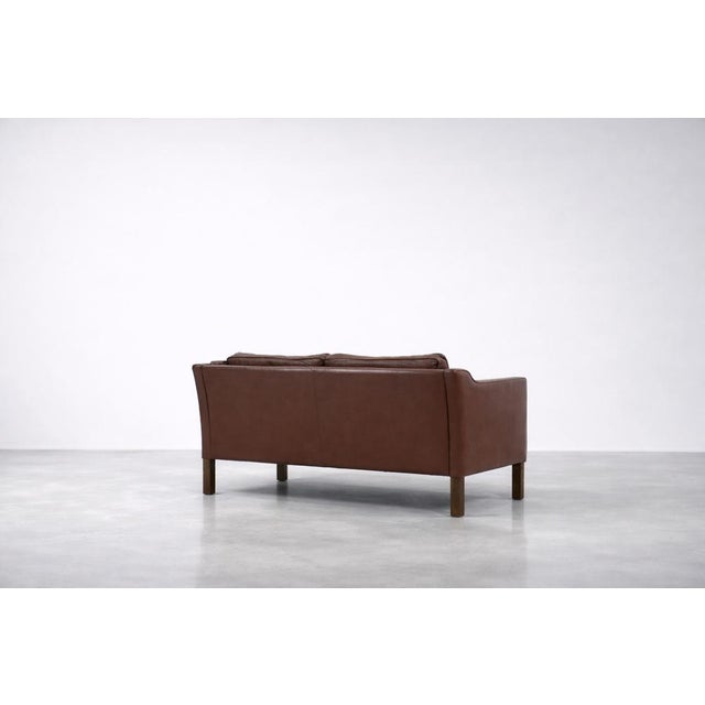 Brown Vintage Scandinavian Brown Leather Sofa, 1970s For Sale - Image 8 of 18