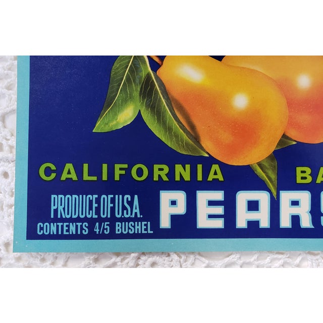 Coastal California Pear Crate Label, Art Advertisement