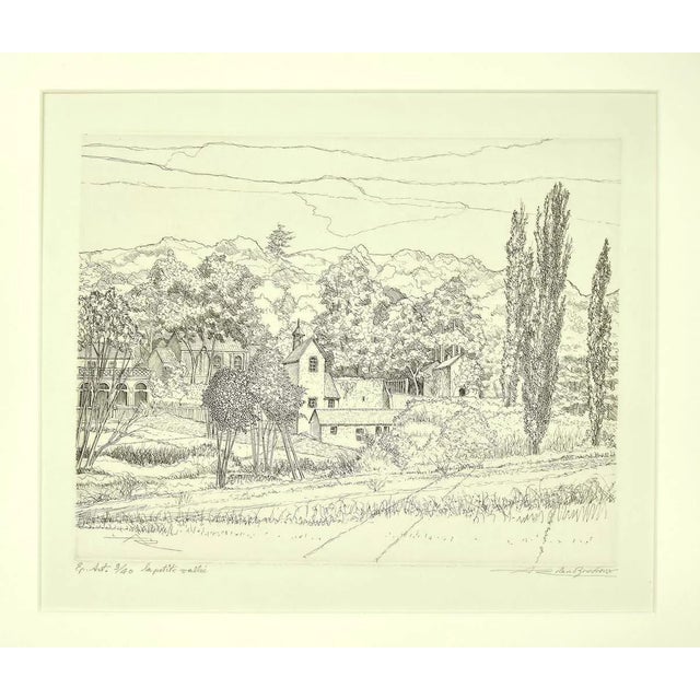 Landscape is an original modern artwork realized by Andre Roland Brudieux. Original etching on paper. Image Dimensions: 24...