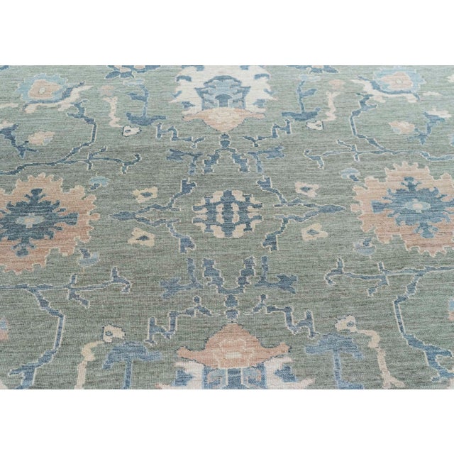 Turkish Oushak Antique Look Rug 12'1" x 15'3" #20360 For Sale - Image 4 of 8