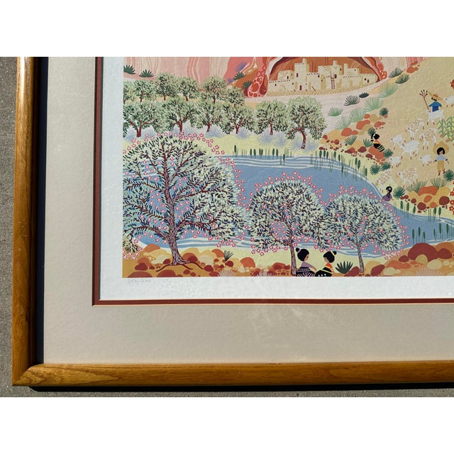 1990s Folk Art Original Blanche Davidson Framed Signed Limited Edition Lithograph For Sale - Image 5 of 12
