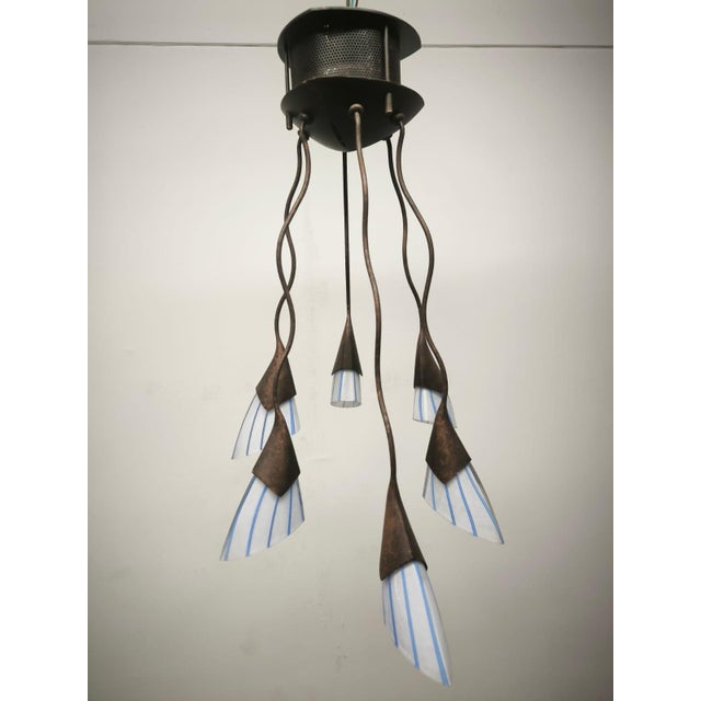 6-Light Chandelier Lamp International, 1990s For Sale - Image 9 of 14