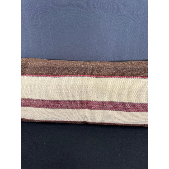 Contemporary Turkish Hemp Pillow Cushion Natural Beige Brown Cushion Cover 12x46 For Sale - Image 3 of 4