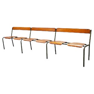 Large French Industrial Bench from Mullca, 1950s For Sale