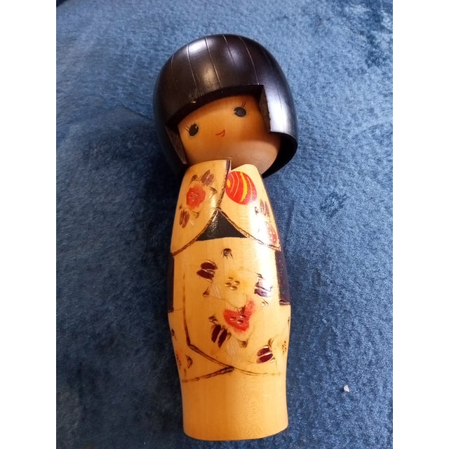 EXQUISITE RARE Signed Japanese Syogo Kokeshi 7" Wooden Doll This product is a rare and exquisite 7" wooden doll called a...
