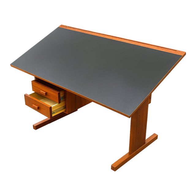 Danish Modern Trekanten “Variant” Drafting Desk – Adjustable Teak Workstation – Made in Denmark For Sale