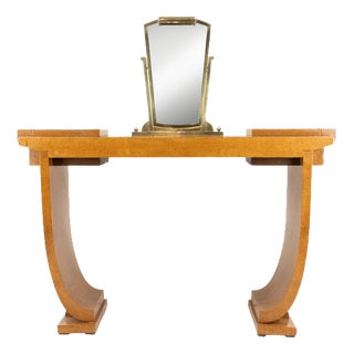 Art Deco Console in Mahogany and Amboyna by Jules Leleu, France, 1923 For Sale