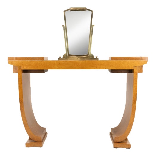 Art Deco Console in Mahogany and Amboyna by Jules Leleu, France, 1923 For Sale