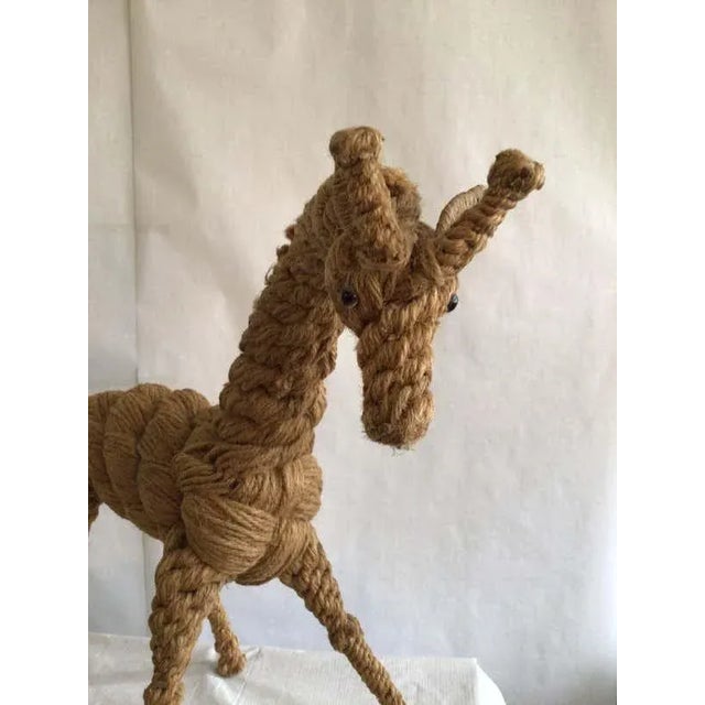1970 Tabletop Twisted Rope Giraffe For Sale - Image 4 of 10