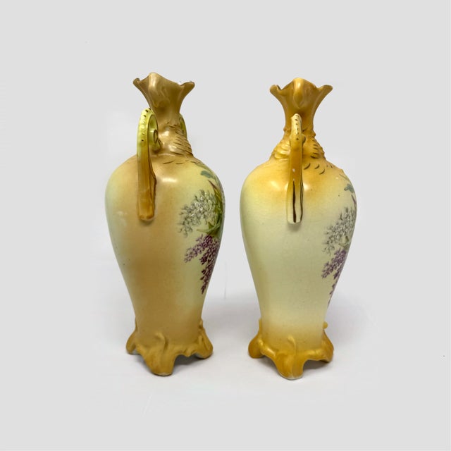 Pair Antique Robert Hanke Royal Wettina Austria Art Nouveau Vases For Sale In Houston - Image 6 of 9
