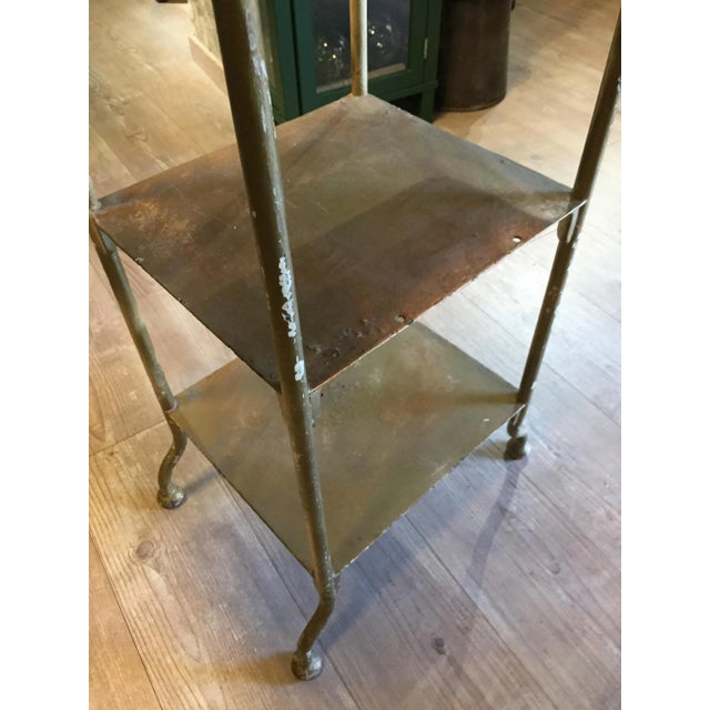 Mid-Century French Industrial Side Table with Drop Leaves For Sale - Image 9 of 10