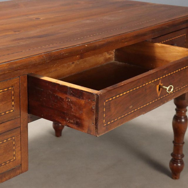 Italian Writing Desk in Walnut For Sale - Image 3 of 11